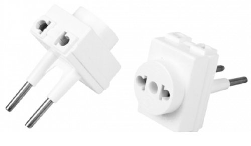 Переходник без заземления Rexant "Козья ножка" 3-м 10А 2200 Вт белый фото Переходник без заземления Rexant "Козья ножка" 3-м 10А 2200 Вт белый картинка